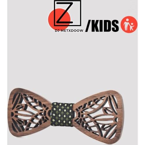 New Design Cute Kids Boys Wood Bow Tie Children Butterfly Type Floral Bow ties Girl Boys Wooden Bow ties Corbatas Para Hombre