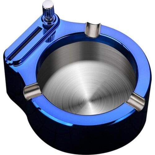 Retro Metal Ashtray Ten Thousand Match Lighter Car Home Smokeless Storage Holder