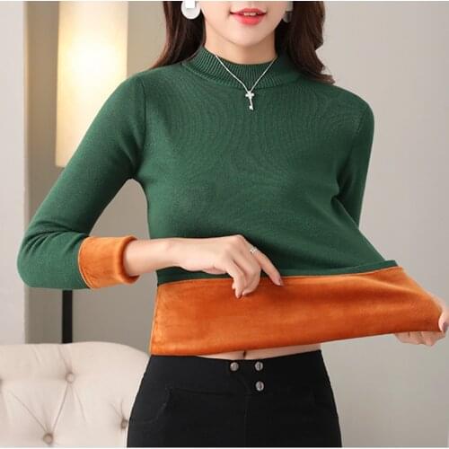 Casual Loose Women Sweaters Pullovers Fleece Warm Thick Elasticity Female Clothes Slim Jumper Autumn Winter Knitted Sweater