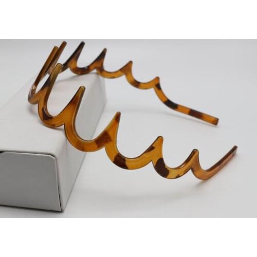 8 Coffee Plastic Wave Hair Band Comb Headband 32mm with Deep Teeth Hair Accessor