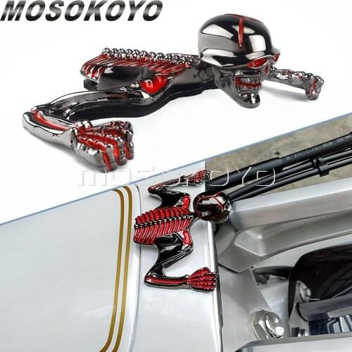 7" 5.75" Headlight Visor Spotlamp Curved Housing Skeleton Accent Skull Headlight Ornament For Harley Honda Suzuki Cafe Racer