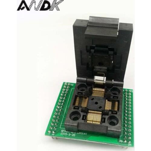 QFP64 TQFP64 LQFP64 Clamshell Programming Socket Pitch 0.5mm FPQ-64-0.5-06 Programmer Adapter Burn in Socket