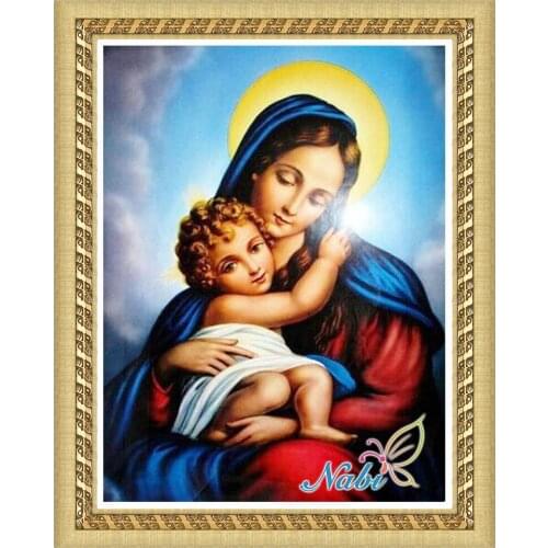 Religion nossa senhora panel 3d diy pictures 3714R - Round Diamond embroidery cross stitch diamond mosaic painting