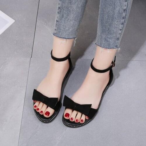 2021 New Women Real Leather Shoes Summer Sandals Buckle Strap Hollow Out Beach Sandals Cool Ladies Footwear Size 34-42
