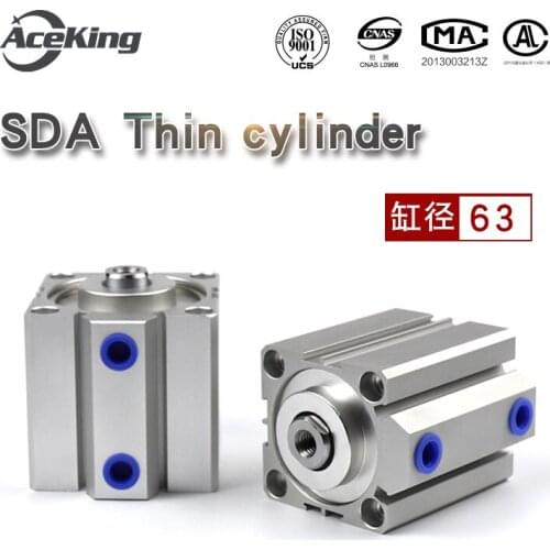 SDA magnetic thin cylinder pressure industrial fixture SDA63x5x10x15x20x25x30x35x40x45x50 - SB push the cylinder piston rod