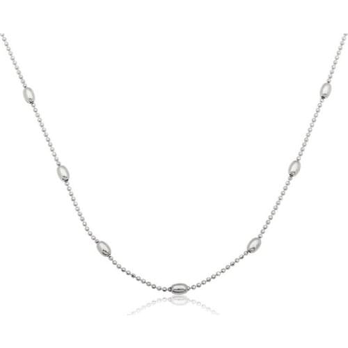 Silverlina Silver Small Ball and Barley Chain