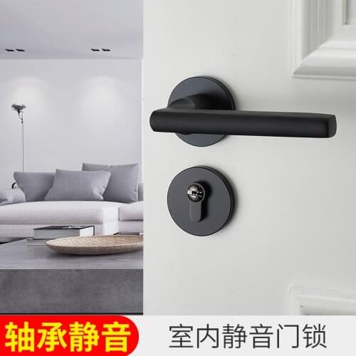 Modern Style Aluminium Alloy Matte Black Door Handle DOOR KNOB WITH Lock Keys DOOR Pull Hardware Furniture Pull