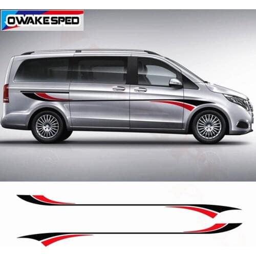 Auto Body Sport Stripes Decor Vinyl Decals Stickers For-Mercedes Benz V Class Vito Motorhome Camper-Van Car Styling