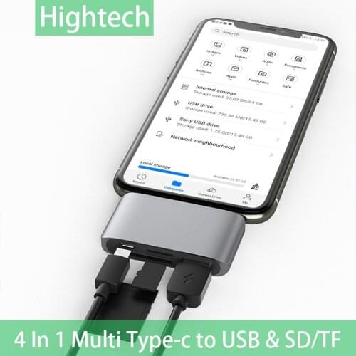 TypeC SD Card Reader Adapter Micro SD TF 4 In 1 USB C To USB Camera Memory Card Reader Adapter For Most of USB C Devices