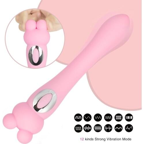 USB Rechargeable Heating Dildo Vibrator 12Speed Vibrating G spot Stimulator Clitoris Massager AV Stick Rabbit Vibrator Anal Plug