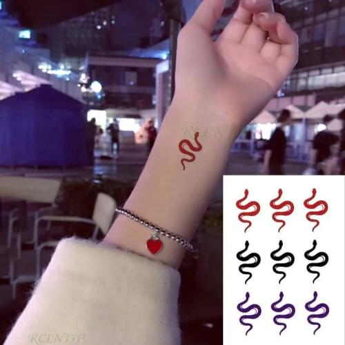 Waterproof Temporary Tattoo Sticker snake animal three colours fake tatto flash tatoo hand leg arm back for kid men women child