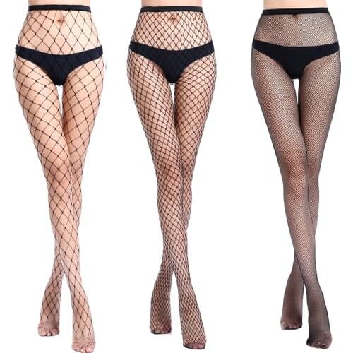 1/2/3pcs Female Women Sexy Transparent Slim Fishnet Pantyhose Club Party Net Holes Black Tights Small/Middle/Big Mesh Stocking