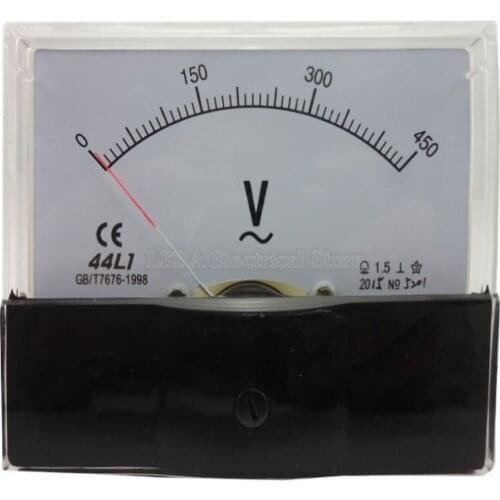1Pcs 44L1 AC 5V 10V 20V 30V 50V 100V 250V 300V 500V 600V Plastic Housing Analog Panel Meter Volt Meter Voltmeter
