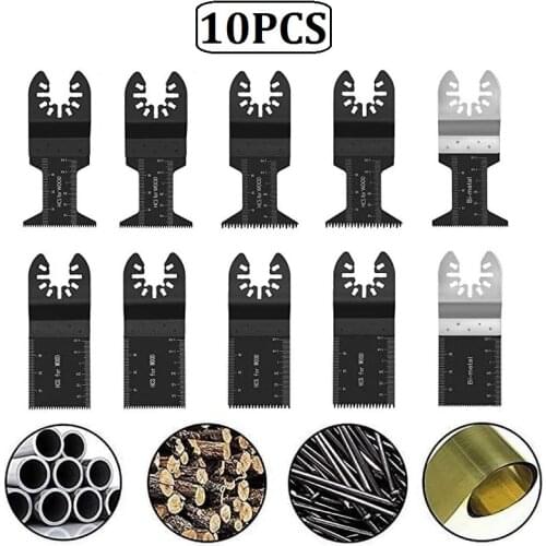 10 Pcs Metal Cutting Oscillating Multi Tool Saw Blades Quick Release Multitool Accessories for Renovator Power Tool