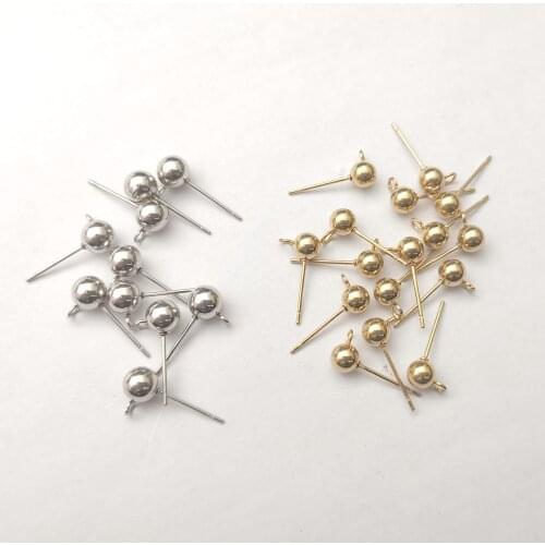 100pcs Lot in bulk gold Stainless Steel Ear Wires Pin ~with Bead + Coil Earring Finding DIY