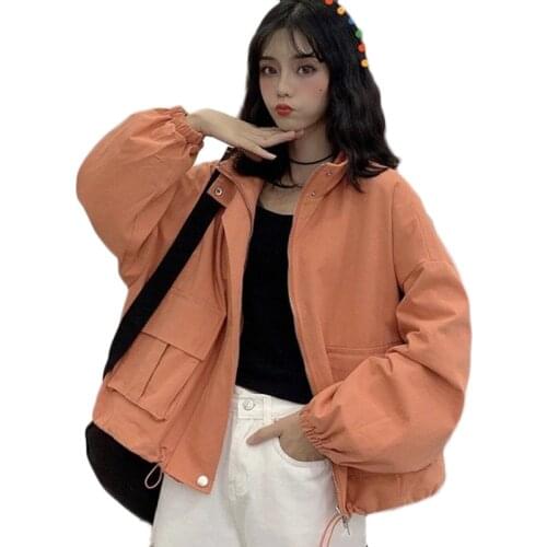 2021 Spring Autumn Trench Coat For Women New Short Workwear Jacket Female Student Korean Loose Womens Casual Parka Overcoat