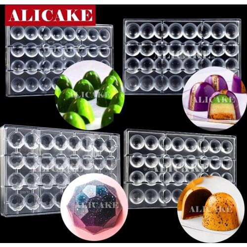 3D Polycarbonate Chocolate Mold For Chocolate Diamond Cylinder Baking Pastry Tools Tray Form for Chocolate Cake Fondant Mould