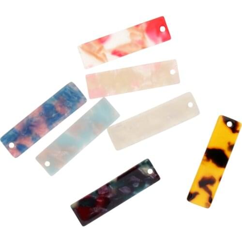 7pcs 35x10mm Rectangle DIY Charms Pendant for Crafting Jewelry Accessory