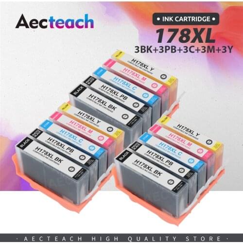 Aecteach new 178 178xl Compatible for hp178 Ink Cartridges Suitable For hp 7510 C311a B8550 B8553 C5324 C5370 C5373 C5380 C5383