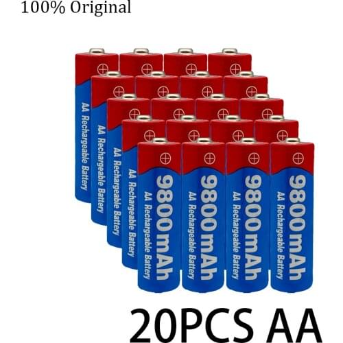 4~40pcs/lot Brand AA rechargeable battery 9800mAh 1.5V New Alkaline Rechargeable batery for led light toy mp3 Free shipping