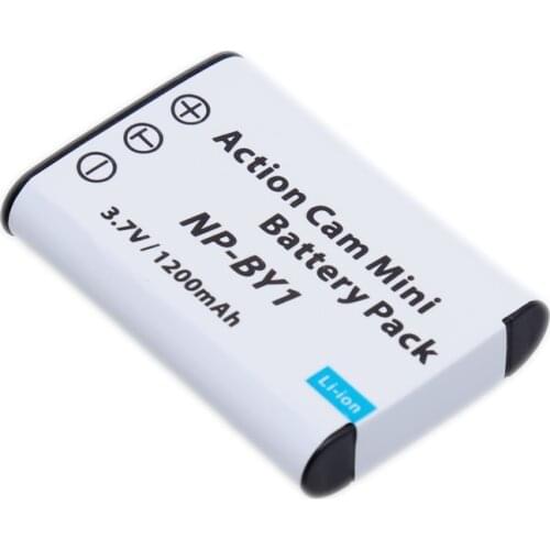 1200mAh NP BY1 NP-BY1 Rechargeable Battery For Sony 3.7v Battery Handycam NP-BY1 Action Cam Accessories Mini HDR-AZ1 Batteries