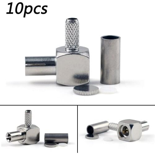 Areyourshop 10 Pcs TS9 Male Plug 90° Crimp RG174 RG316 LMR100 Cable Right Anlge Connector