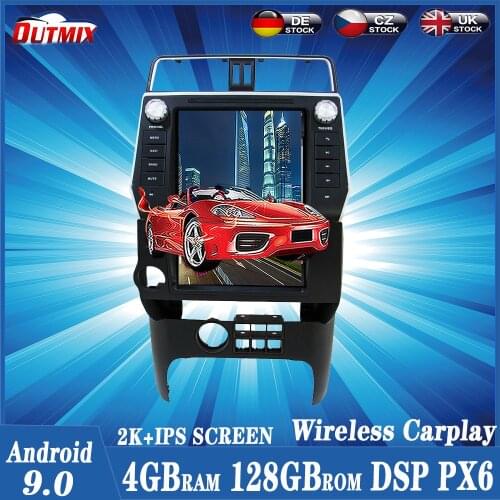 Android 9.0 128G Tesla Style Car Multimedia Player GPS Navigation For Toyota Land Cruiser Prado 2018-2020 Radio Stereo Head Unit