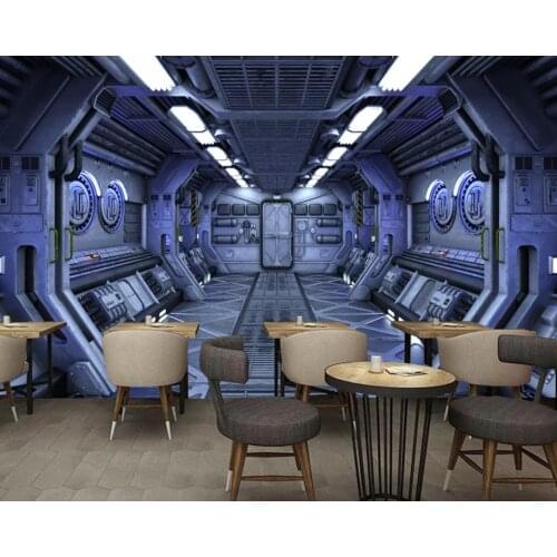 Free Shipping Space Capsule KTV Decorative Mural Custom Hotel Wallpaper Bedroom Mural Fashion Restaurant Decoration Wallpaper
