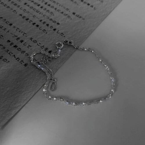 Origin Summer Unique Design Bling Bling Simple Bracelet for Women Temperament Silver Color Bracelet Wedding Jewelry Accessories