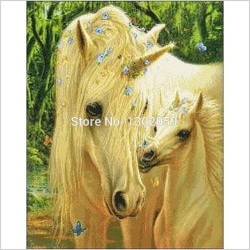 Available The Unicorn Mother And Son Needlework Embroidery Package Cross Stitch Kit Factory Sale