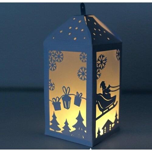 Lantern Merry Christmas Metal Cutting Dies Stencils Scrapbooking Paper Craft DIY