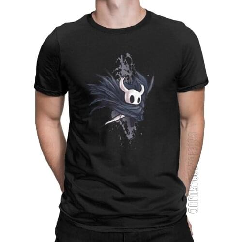 Hollow Knight T-Shirts For Men Skull Video Game Casual Pure Cotton Male Tees Crewneck Camisetas T Shirt Printed Clothing