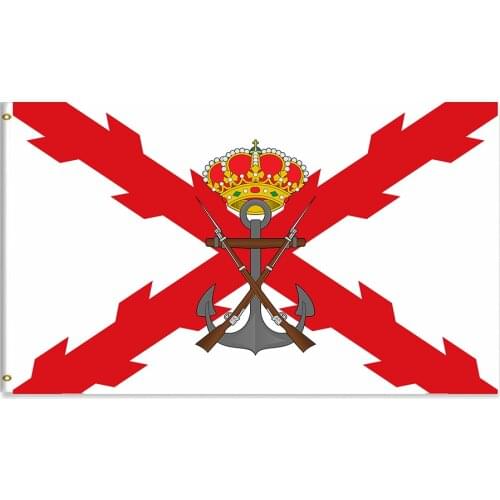 Spain Flag Empire with Burgundy Cross Infantry De Marina Cross Banner 3x5 FT 100D Polyester Brass Grommets