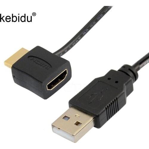 Kebidu Portable USB 2.0 Male To Female Adapter Extender Power Supply Connector Cable for 1080P HDTV 0.5m