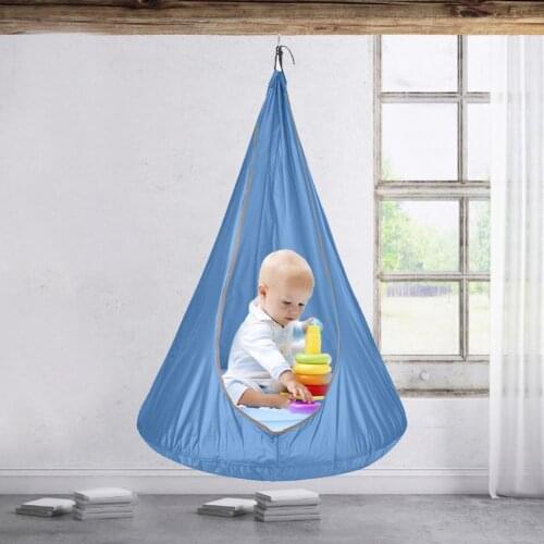 2020 New swing pod Home Child Hammock Chair Kids Swing Pod Single Person Outdoor Indoor All Season Outdoor Hanging Seat 40p