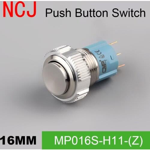 NCJ 16mm Metal Push Button Switch IP67 Maintained Alternate & Momentary push button switch stainless steel 3A