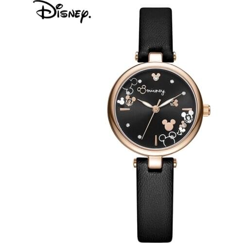 Disney Women Fashion Casual Japan Quartz Wristwatch Rhinstone Scale Micky Mouse Cartoon Lady Youth Girl Female Lovely Cute Clock