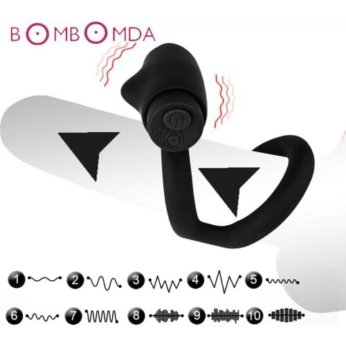 Men Masturbator Time Delay Cock Vibrating Ring Rabbit Clitoral Stimulator Penis Silicone Rings Vibrator Sex Toys for Men Couple