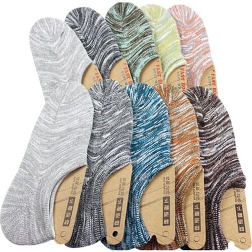 5 Pairs Men Sock Slippers Summer Invisible Low Cut Breathable Mens Socks Classic Retro Male Art Funny Sock Meias Sox Calcetines
