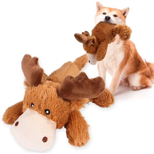 New Pet Animals Shape Plush Chew Molar Squeaky Toys for Dogs Puppy Toys to Clean the Teeth