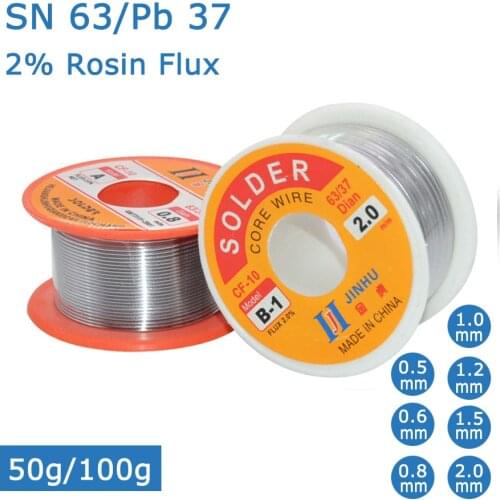 NEW 100g/50g 0.6/0.8/1/1.2 63/37 FLUX 2.0% 45FT Tin Lead Tin Wire Melt Rosin Core Solder Soldering Wire Roll No-clean