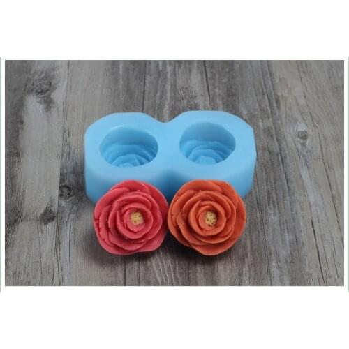 Wholesale!!1pcs Two Roses (R0080) Silicone Handmade Soap Mold Crafts DIY Mould