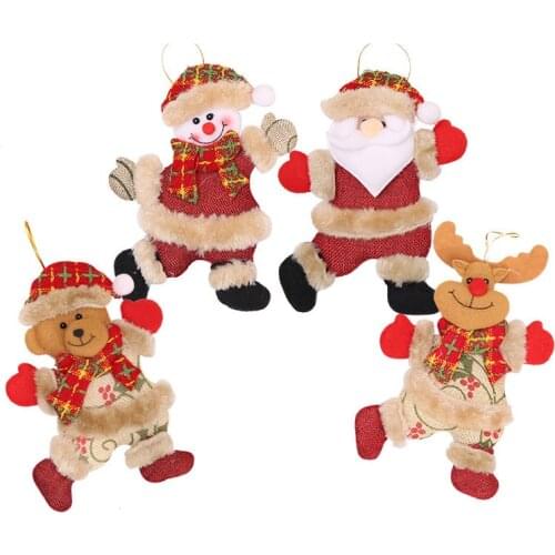 New Year 2021 Gift Merry Christmas Dolls Santa Snowman Elk Ornaments Navidad Noel Christmas Tree Decoration for Home Xmas Decor