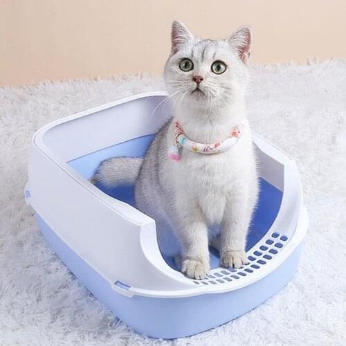Cat Pet Bedpan Toilet Anti-splash Cat Litter Box Cat Cats Tray With Spoon Clean Kitty House Plastic BOX Cats Dogs Supplies