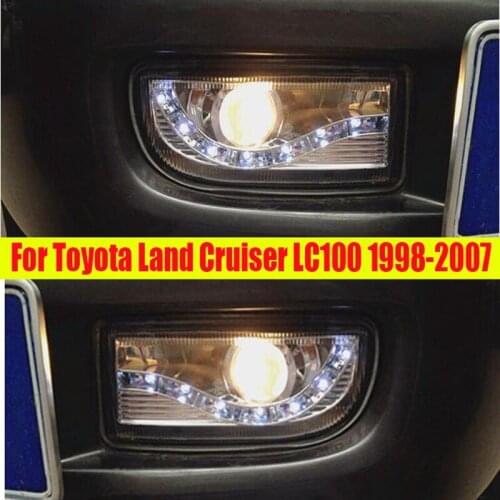 Fit For Toyota Land Cruiser LC100 FJ100 1998-2007 2pcs LED Lens DRL Bumper Fog Light