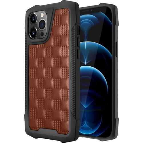 3D PU Leather Armor Shockproof Case for iPhone 11 12 Pro Max XS X XR 6S 7 8 Plus Mini Matte Soft Silicon Bumper Business Cover
