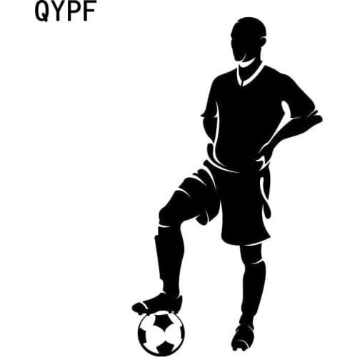 QYPF 7.5cm*13.5cm Creative Personality Football Sports Car Stickers Vinyl Black Silver S2-0259