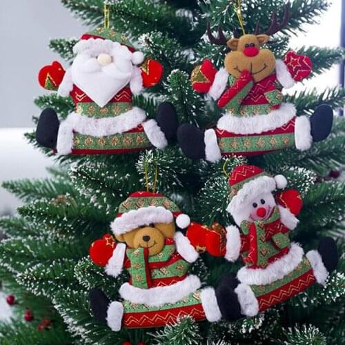 Christmas Tree Claus Reindeer Snowman Gift Hang Decorations Ornaments Gift Toy Home Merry Xmas Ornaments Gift
