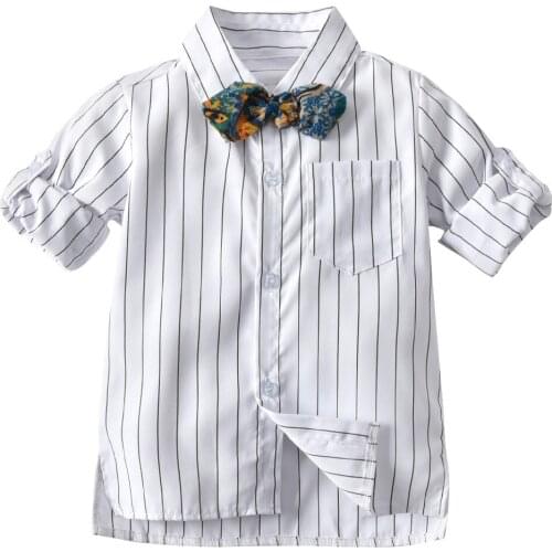 Autumn Winter Boys Formal Plain Long Sleeved Shirt Party Fashion Shirts 18M-7 Years Striped Shirt Cute Long Sleeves Children