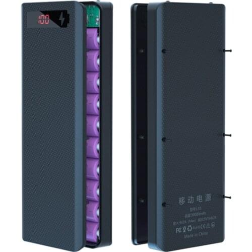 Detachable 10*18650 Battery Power Bank Case Dual USB Power Bank Shell 5V DIY Battery Holder Charge Storage Box Without Battery